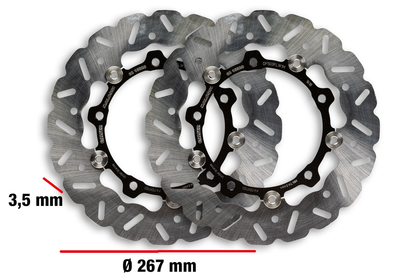 Coppia dischi freno whoop disc Ø esterno 267 - spessore 3,5mm